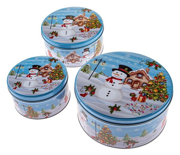 Set di contenitori per alimenti in metallo per i dolci 3 pz Snowman – Dakls