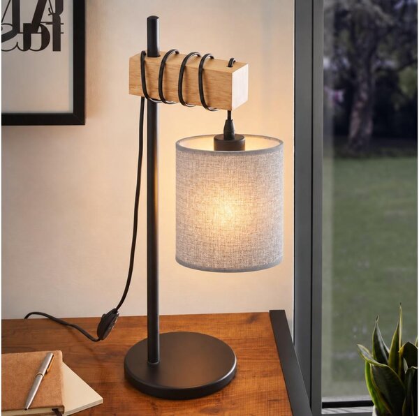 BRILAGI - Lampada da tavolo NUBILA 1xE27/40W/230V marrone/nera/grigia