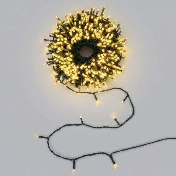 Aigostar - LED catena luminosa solare natalizia 300 LED/8 funzioni 32 m IP65 bianco caldo 1200 mAh