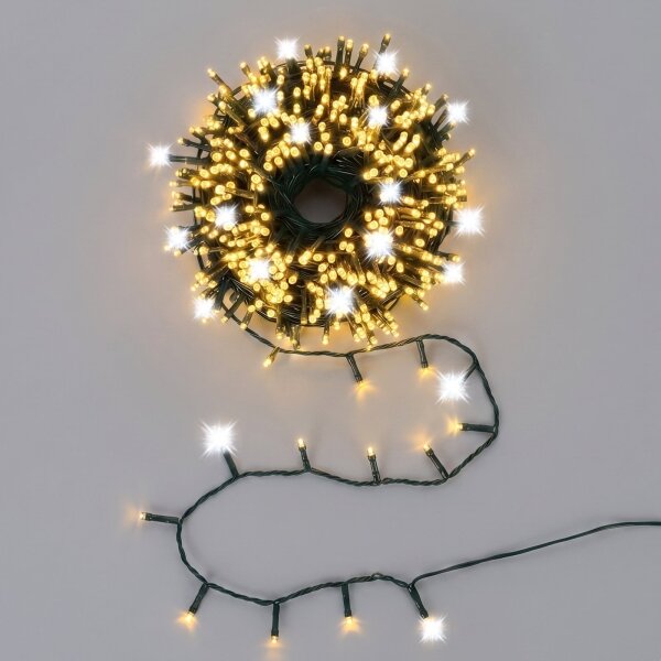 Aigostar - Catena luminosa natalizia LED da esterno 80xLED+20xLED 8m IP44 bianco caldo+freddo