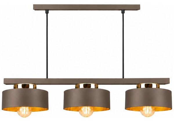 Lampadario sospeso con cavo IGNIA 3xE27/60W/230V marrone/oro