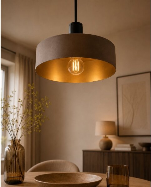 Lampada a sospensione su cavo HAKI 1xE27/60W/230V marrone/nero