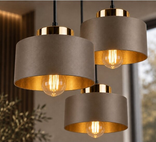 Lampadario su cavo IGNIA 3xE27/60W/230V marrone/oro