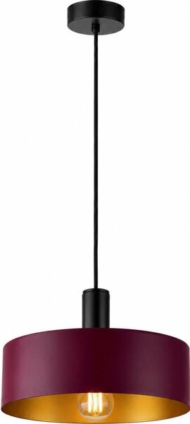 Lampada a sospensione con cavo HAKI 1xE27/60W/230V bordeaux/nero