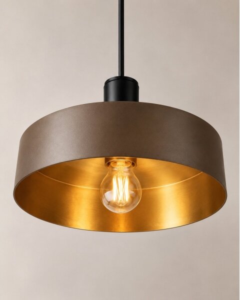 Lampada a sospensione su cavo HAKI 1xE27/60W/230V marrone/nero