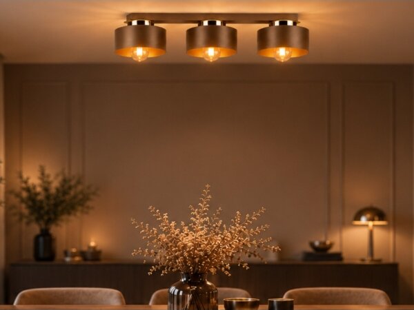 Plafoniera IGNIA 3xE27/60W/230V marrone/oro