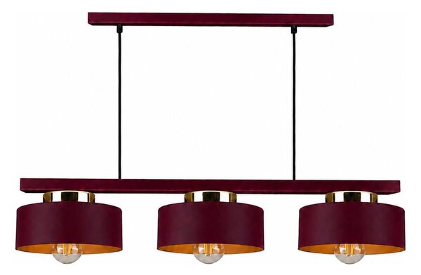 Lampadario su cavo IGNIA 3xE27/60W/230V bordeaux/oro