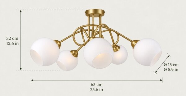 Lampadario a plafone BAROC 5xE14/40W/230V dorato