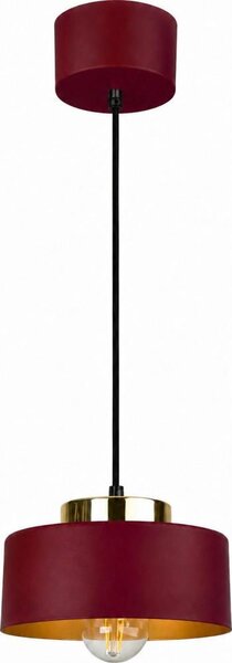 Lampadario a sospensione con cavo IGNIA 1xE27/60W/230V bordeaux/oro
