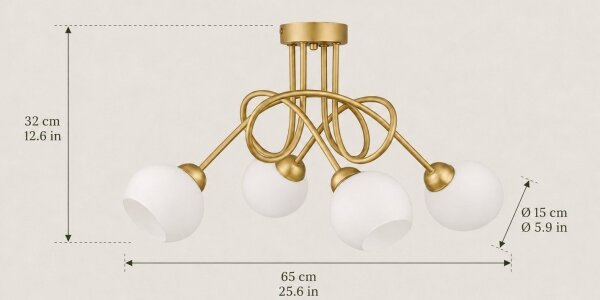 Lampadario a plafone BAROC 4xE14/40W/230V dorato