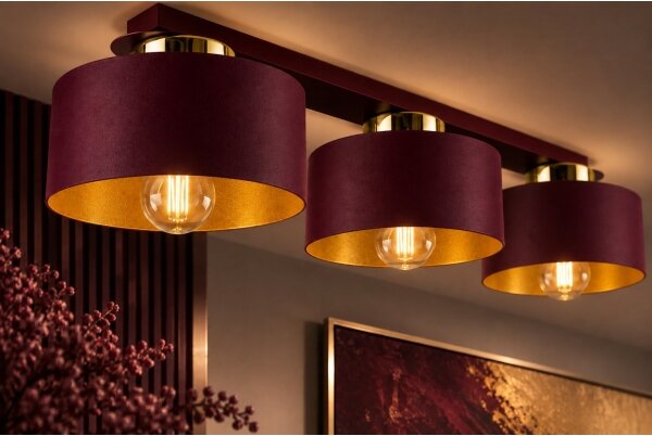Plafoniera IGNIA 3xE27/60W/230V vino/oro