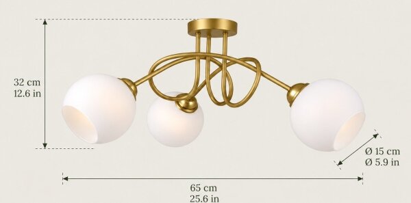 Lampadario a plafone BAROC 3xE14/40W/230V oro