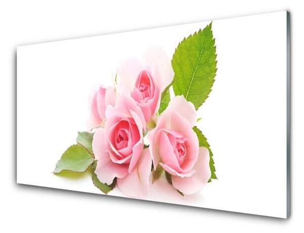 Quadro in vetro Rose Fiori Natura Pianta 100x50 cm