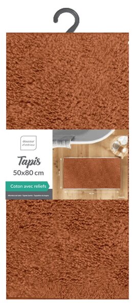 Tappetino per il bagno color terracotta 50x80 cm Mael – douceur d'intérieur