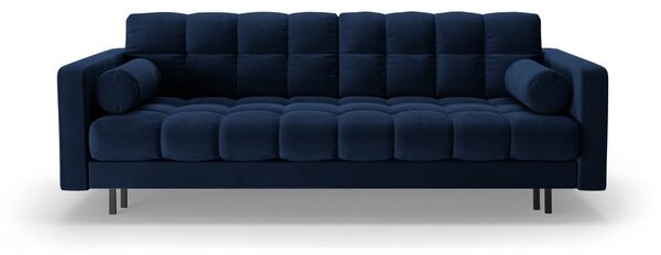 Divano blu scuro allungabile/con contenitore con rivestimento in velluto 222 cm Bali – Cosmopolitan Design