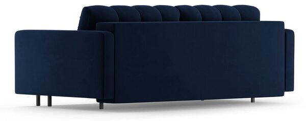 Divano blu scuro allungabile/con contenitore con rivestimento in velluto 222 cm Bali – Cosmopolitan Design