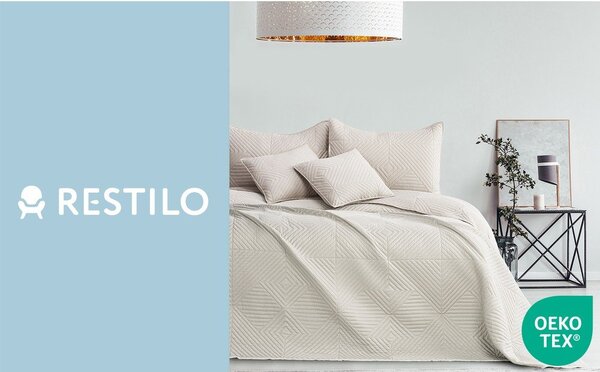 Copriletto color crema in microfibra con rivestimento trapuntato 220x240 cm Softa – Restilo
