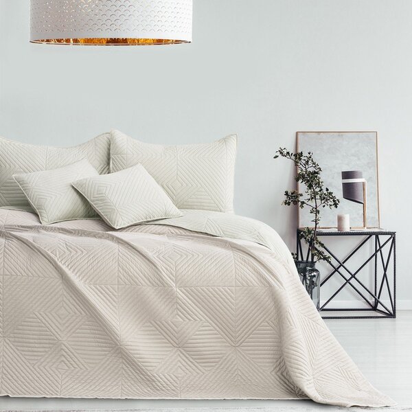 Copriletto color crema in microfibra con rivestimento trapuntato 220x240 cm Softa – Restilo