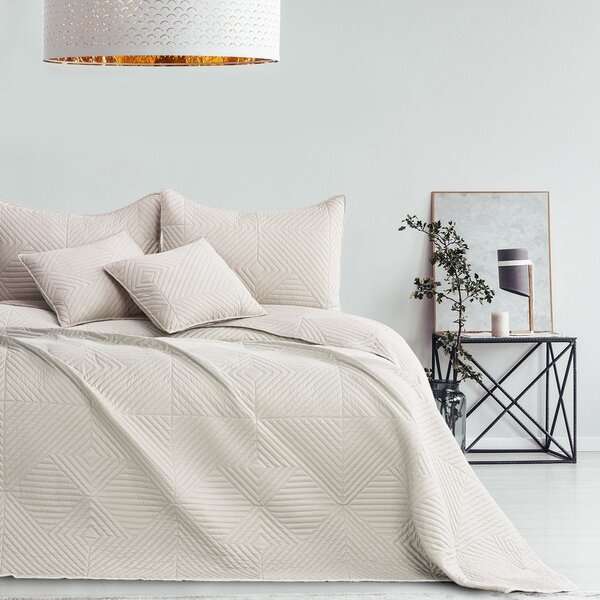 Copriletto color crema in microfibra con rivestimento trapuntato 220x240 cm Softa – Restilo