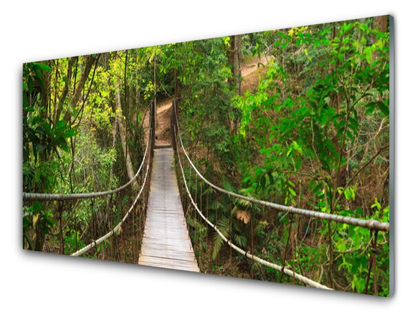 Quadro di vetro Ponte nella giungla della foresta pluviale 100x50 cm