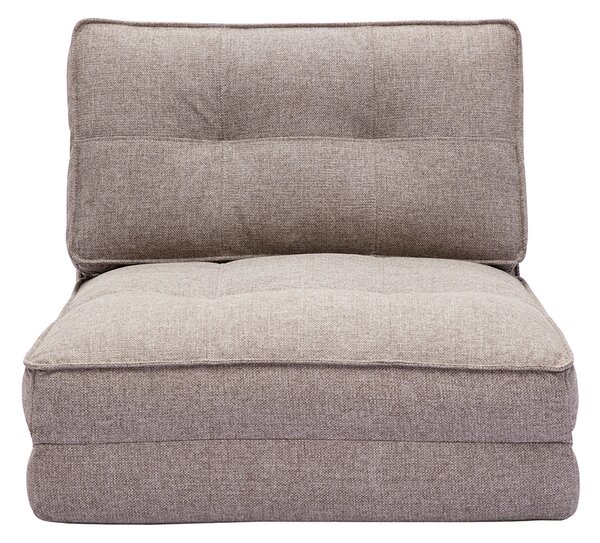 Poltrona letto singola in tessuto color talpa SALLY