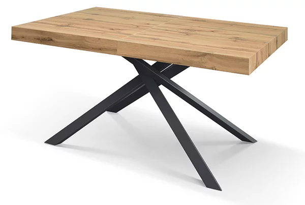 Tavolo allungabile <b> George </b> con gambe incrociate nere 140x90