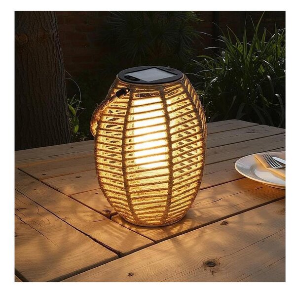 Atmosphera - Lanterna solare a LED GINA LED 1,2 V 800 mAh IP44 in iuta