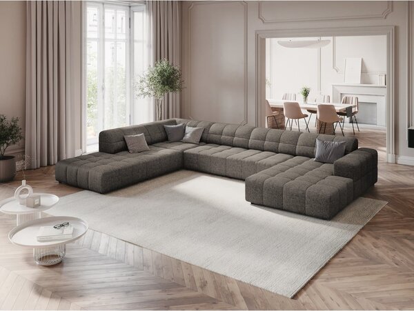 Divano angolare in grigio scuro (con penisola a sinistra/a forma di "U") Chicago – Cosmopolitan Design