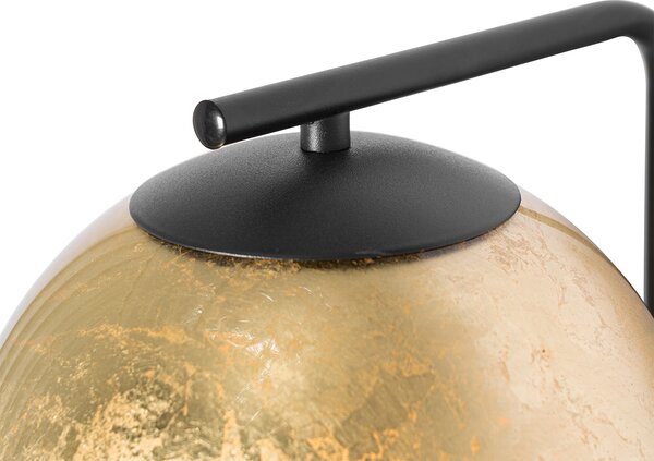 Lampada da parete smart nera con vetro oro incl. WiFi A60 - Bert