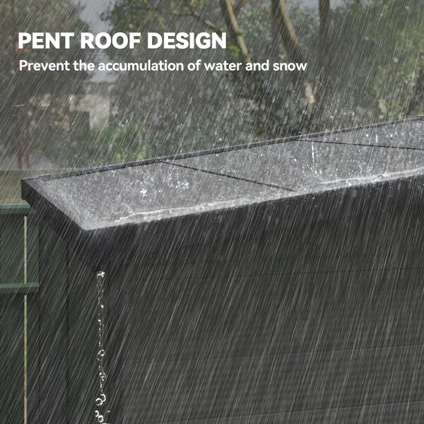 Outsunny Capanno da Giardino 1,9 x 1,9 m in Plastica, con Porte Bloccabili e 2 Aperture di Ventilazione, Grigio Scuro | Aosom Italy