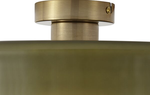 Plafoniera retrò bronzo con vetro verde - Jina