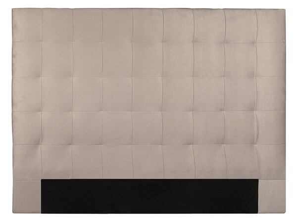 Testata letto lavorazione capitonné in tessuto velluto color talpa L140 cm HALCIONA
