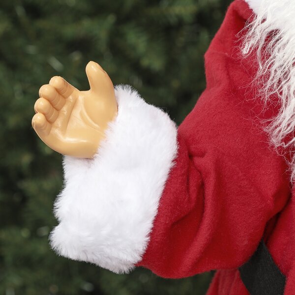 HOMCOM Babbo Natale, alto 120 cm, con comando vocale, luci LED scintillanti e braccia flessibili, Rosso | Aosom Italy