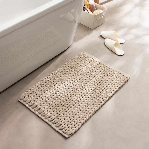 Tappetino per il bagno marrone chiaro 50x80 cm Ariel – douceur d'intérieur