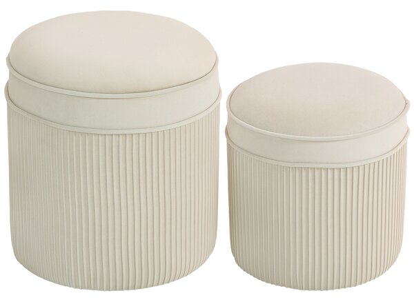 HOMCOM Set di 2 sgabelli contenitore 36 x 36 x 41,5 cm Bianco crema | Aosom Italy