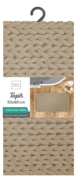 Tappetino per il bagno marrone chiaro 50x80 cm Ariel – douceur d'intérieur