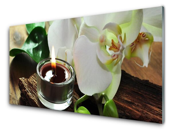 Quadro vetro Candela termale Orchid 100x50 cm