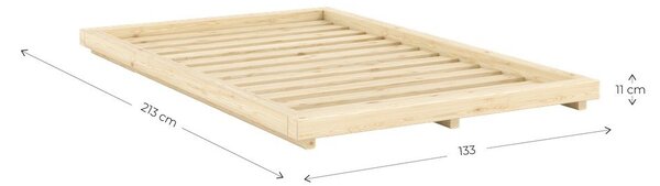 Letto singolo di colore naturale in pino massiccio senza testiera con rete inclusa 120x200 cm Dock – Karup