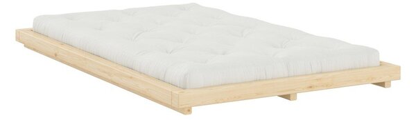 Letto singolo di colore naturale in pino massiccio senza testiera con rete inclusa 120x200 cm Dock – Karup