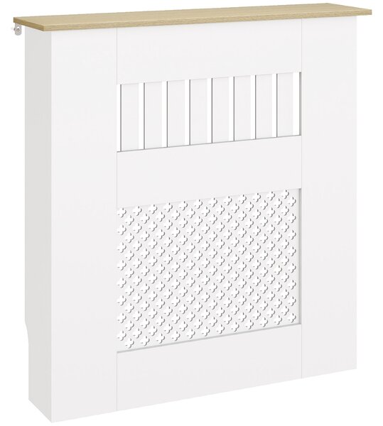 HOMCOM Copritermosifoni con Doghe e decorazione a Nido d'Ape, 78x19x81 cm, Bianco | Aosom Italy