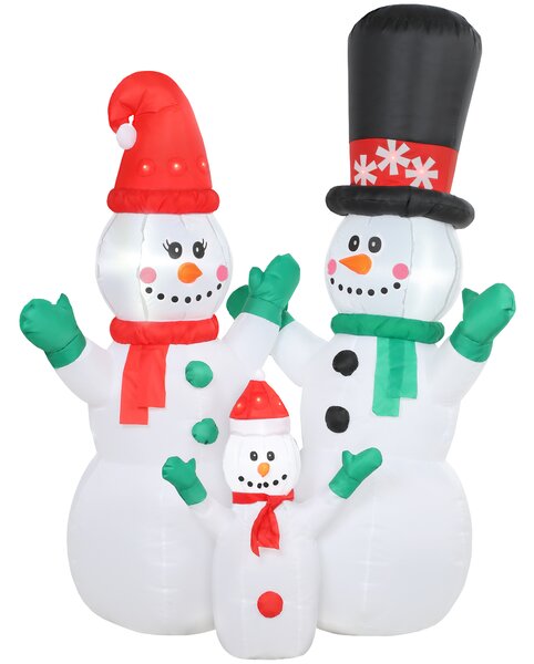 Outsunny Babbo Natale Gonfiabile 150cm Con Pinguino E Calza Natalizia Decorazione Natalizia Con Luci Led Da Esterno E Interno Con Gonfiatore 86194402