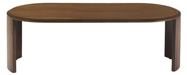 Tavolino basso di design ovale in legno scuro noce L120 cm ASSA