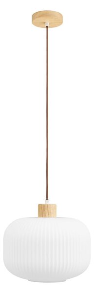 Lampadario bianco con paralume in vetro ø 30 cm Argalo – House Nordic