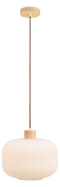 Lampadario bianco con paralume in vetro ø 30 cm Argalo – House Nordic