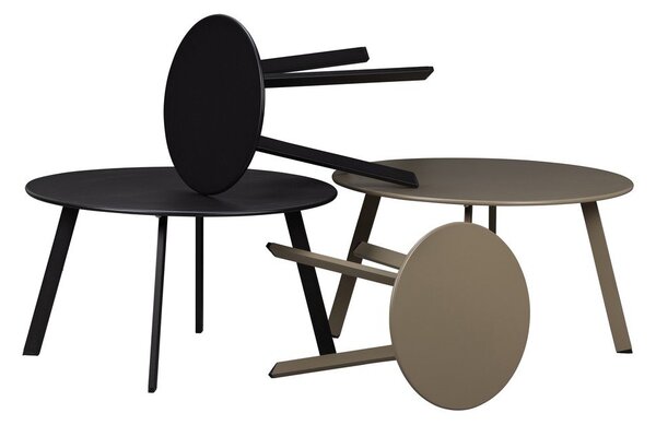 Tavolo da giardino nero, ø 70 cm Fer - WOOOD