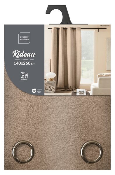 Tenda marrone chiaro in bouclé 140x260 cm Winona – douceur d'intérieur
