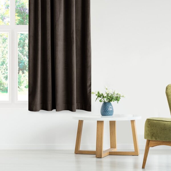 Tenda parzialmente oscurante marrone in velluto 140x270 cm Eyelets – Restilo