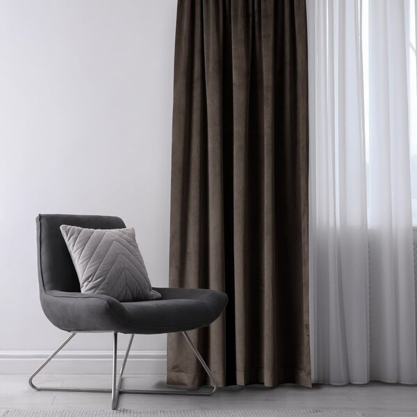 Tenda parzialmente oscurante marrone in velluto 140x270 cm Eyelets – Restilo