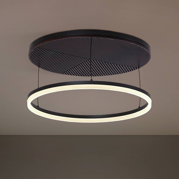 Plafoniera a LED Orven Lucande, dimmerabile, Nero, Soggiorno / Sala da pranzo, Metallo, Moderno, Plafoniera LED