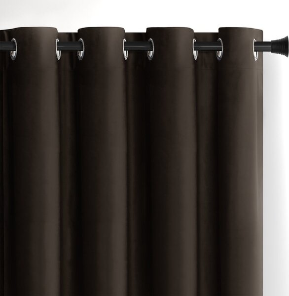 Tenda parzialmente oscurante marrone in velluto 140x270 cm Eyelets – Restilo